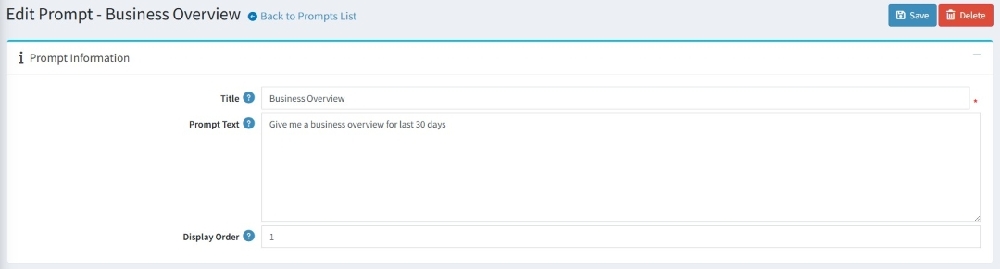 ai analytics insights plugin supports to edit the prompts